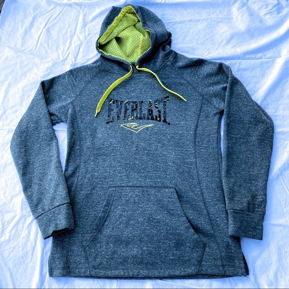 Everlast Mens Hoodie Grey & Yellow Sweatshirt - Picture 1 of 7